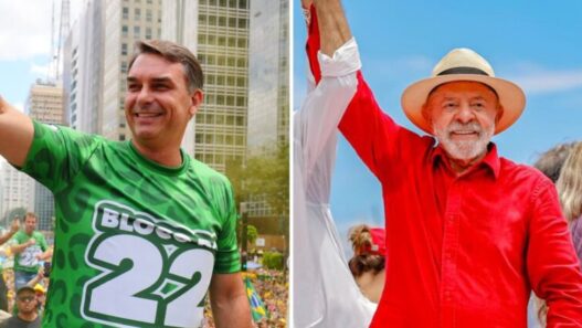 Lula e Flávio Bolsonaro realizam seus últimos atos antes da eleição neste domingo