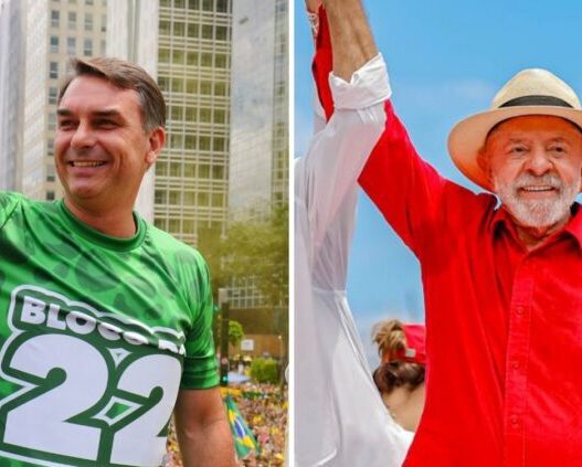 Lula e Flávio Bolsonaro realizam seus últimos atos antes da eleição neste domingo